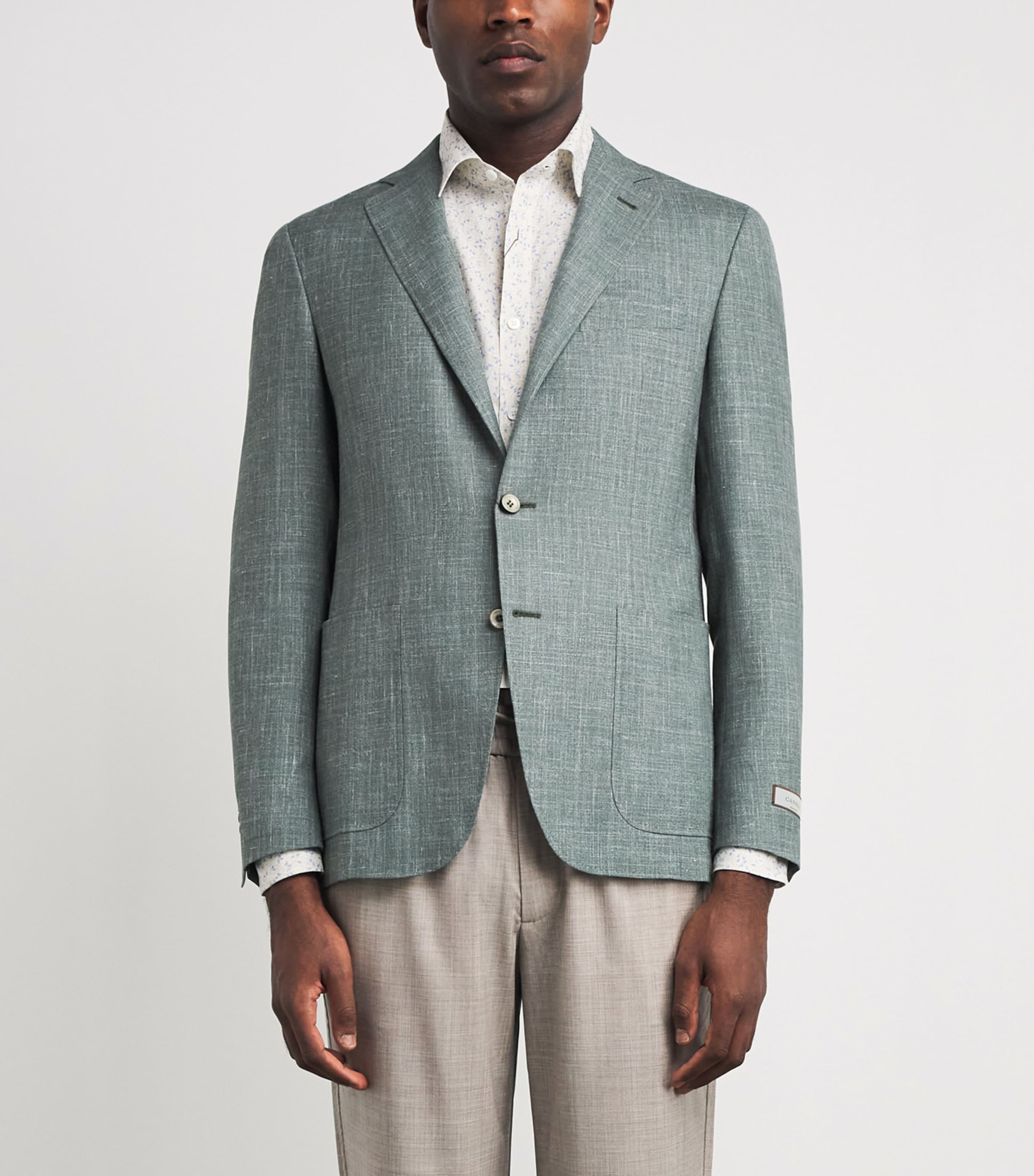 Canali Mens Wool-Silk-Linen Unlined Blazer Image 4