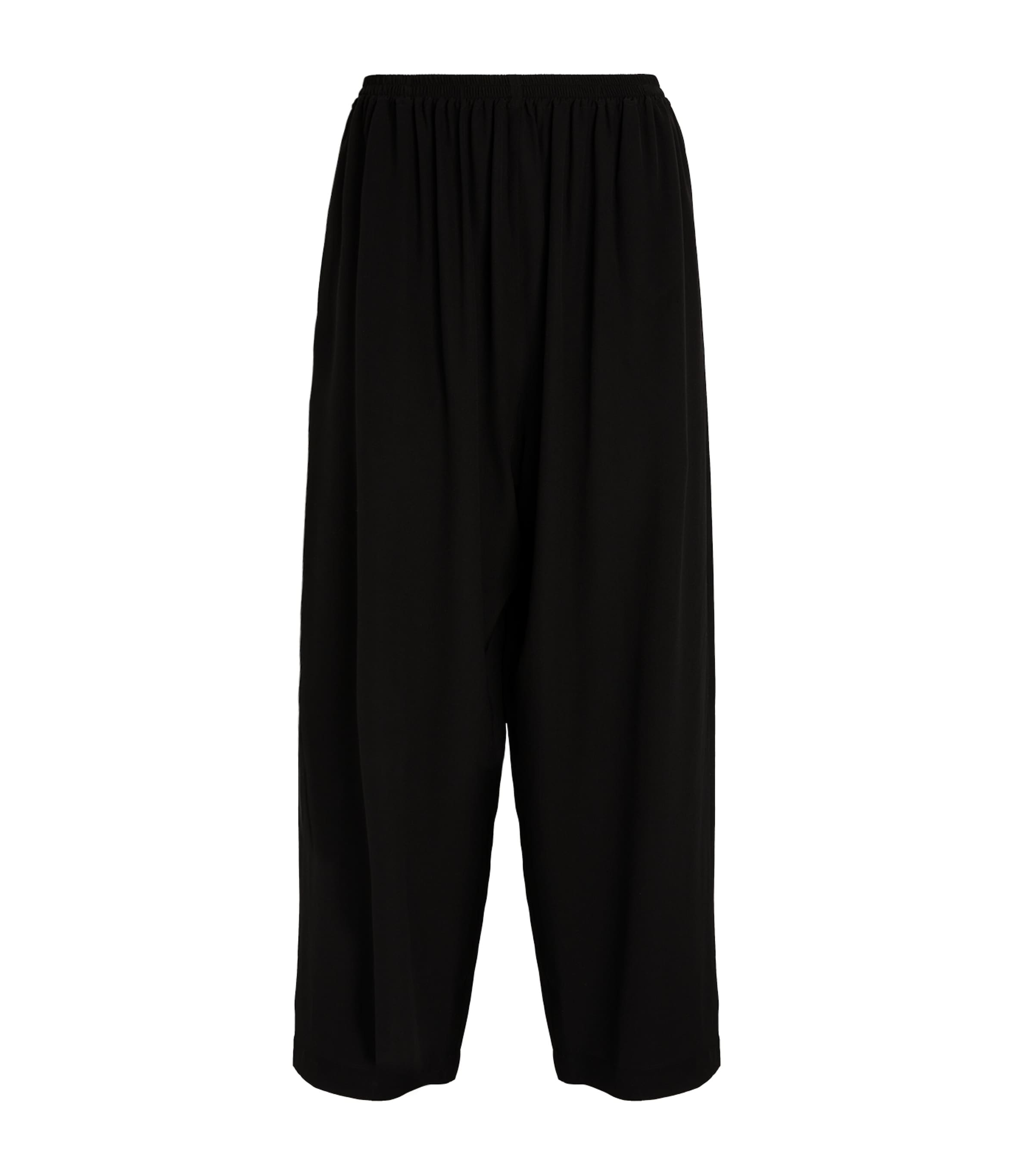 Shop Eskandar Silk Japanese Trousers In Black