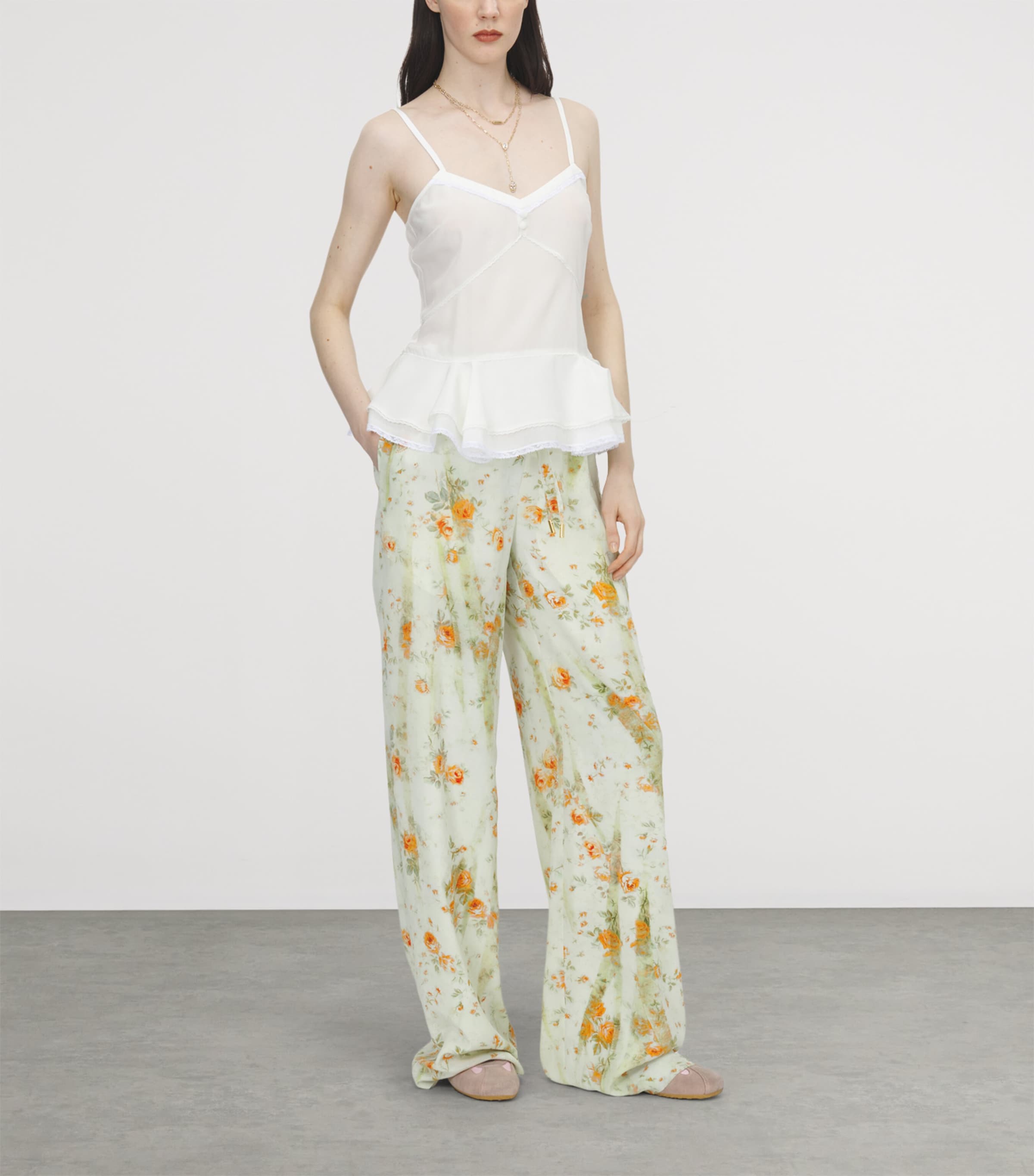 McQueen Womens Silk Peplum Cami Top Image 2