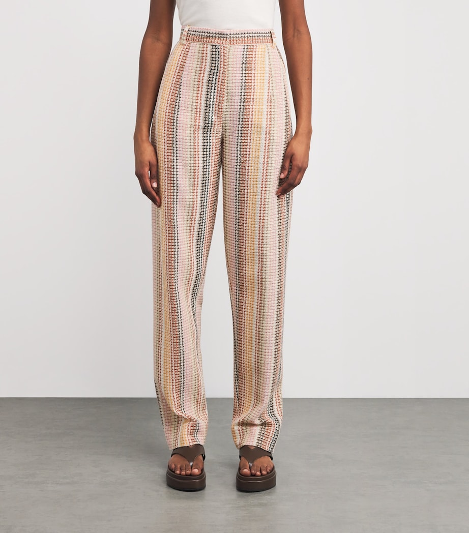 Cotton-Blend Stripe Straight Trousers S80CT MULTICOLOR Image 3