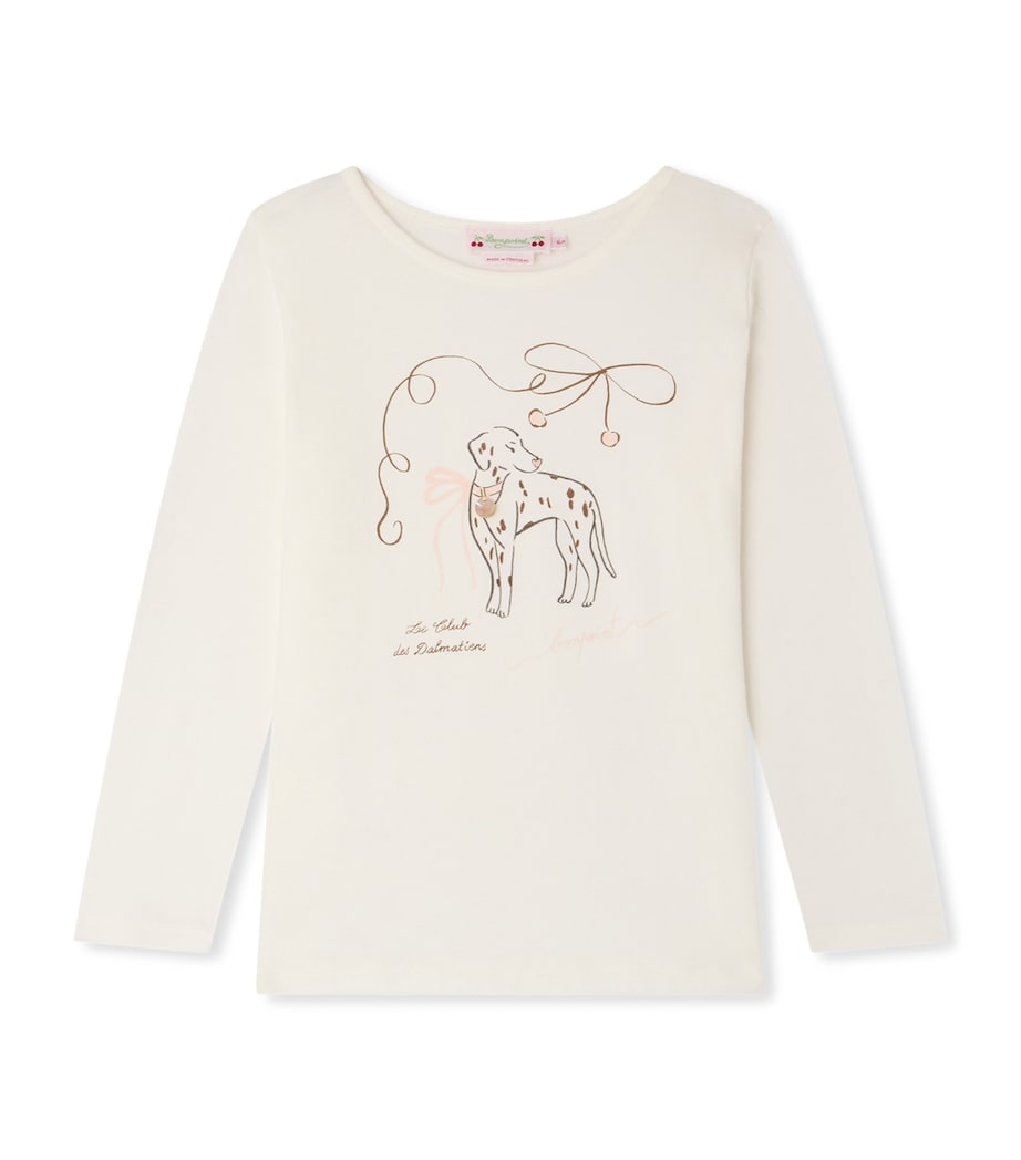 Bonpoint Cotton Printed Long-Sleeve T-Shirt (4 Years) Upb Blanc Lait Image 1