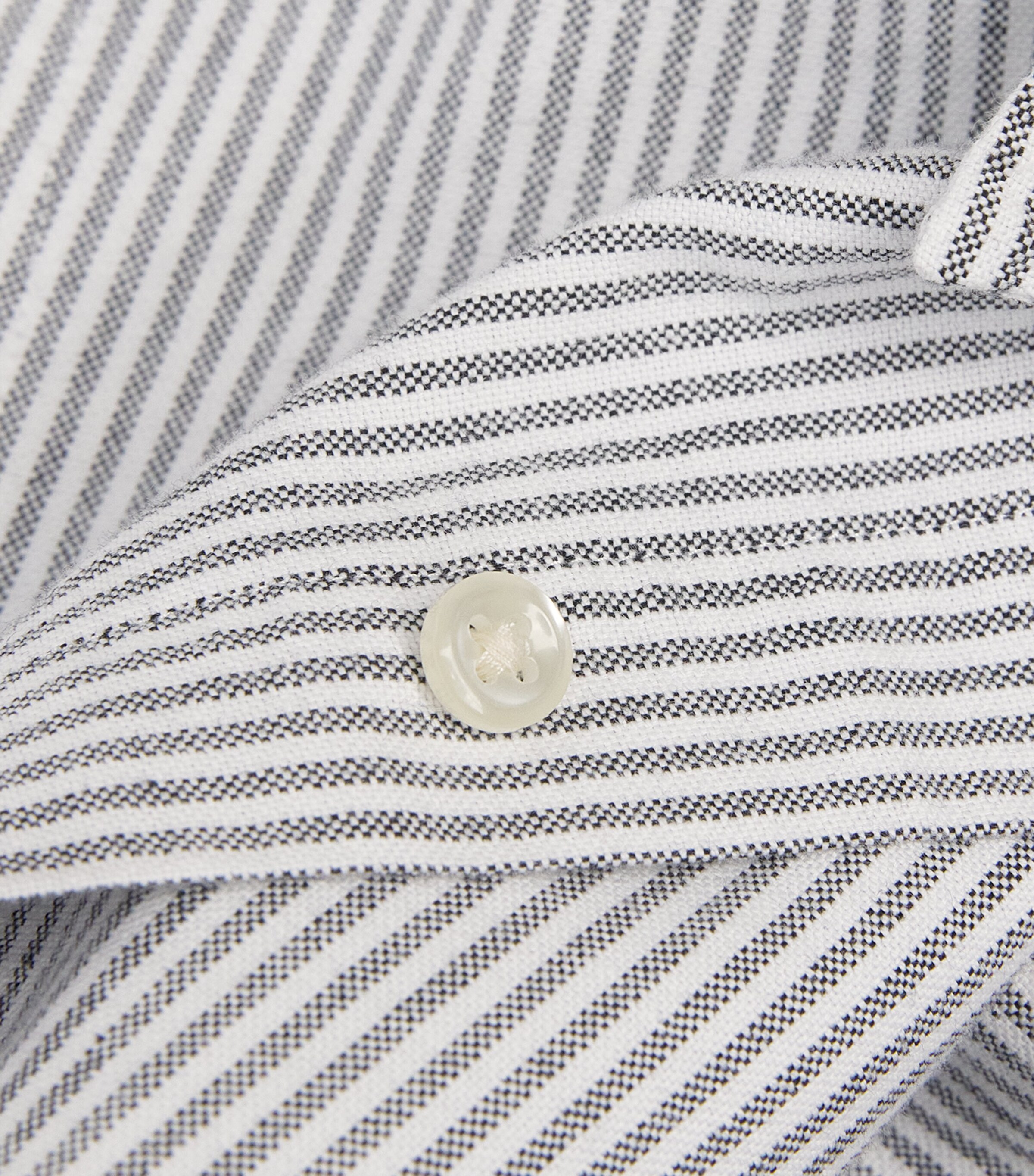 Custom Fit Stripe Oxford Shirt SLATE WHITE Image 5