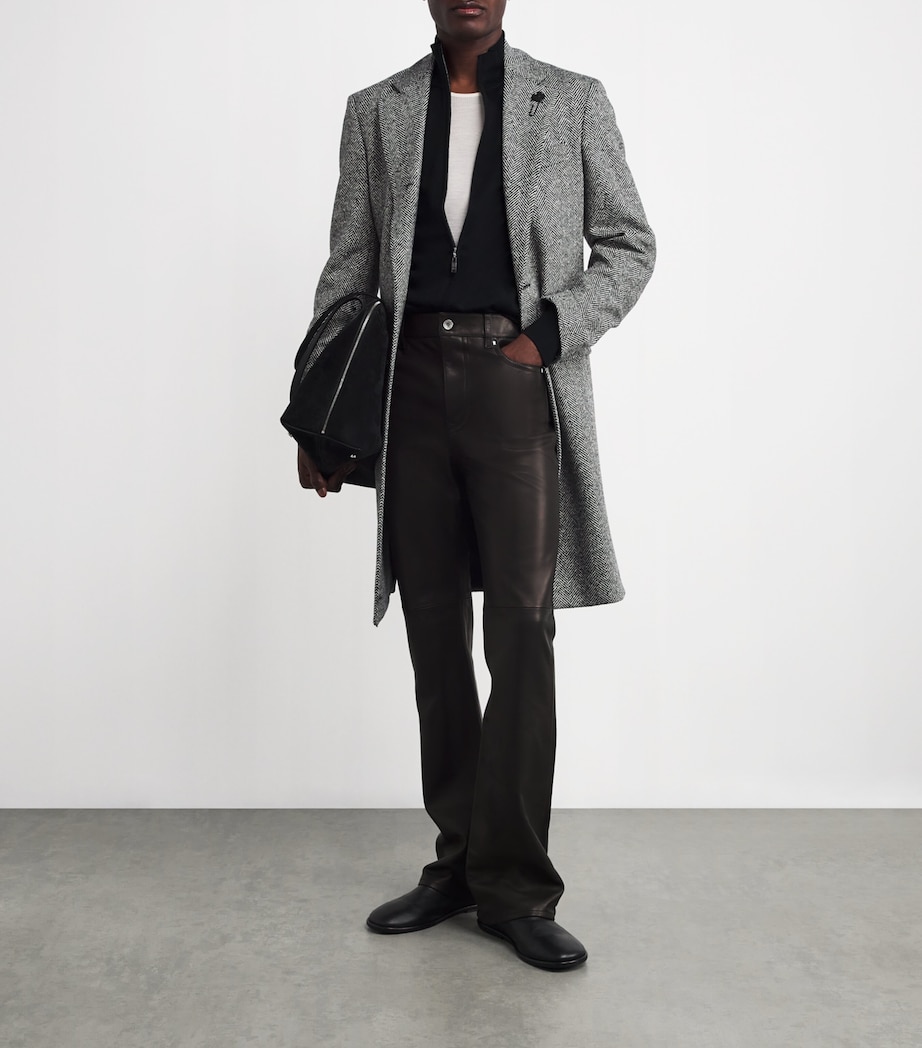 Wool Zip-Up Cardigan 20 BLACK Image 2