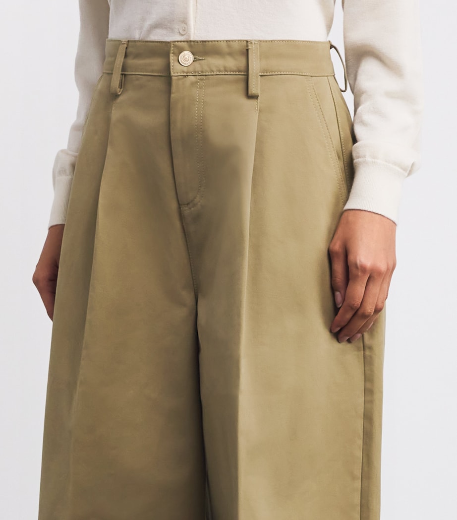 Cotton Twill Wide-Leg Trousers U71A8 Image 6
