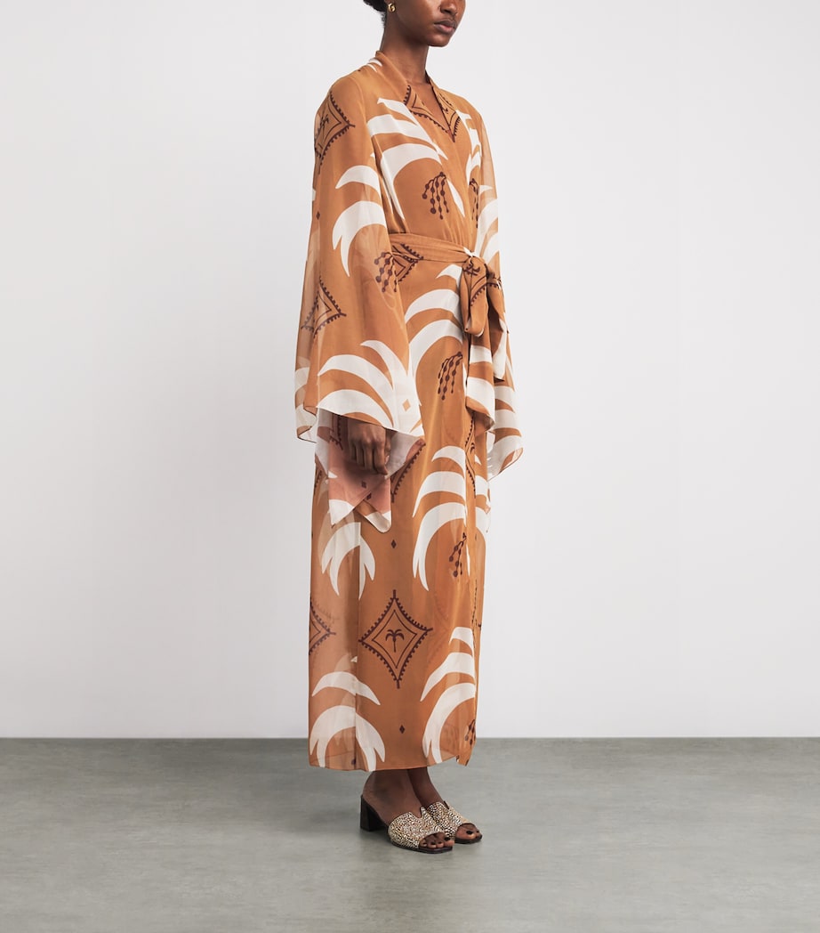 Printed Amazon Kimono LIGHT PEACH/ECRU Image 3