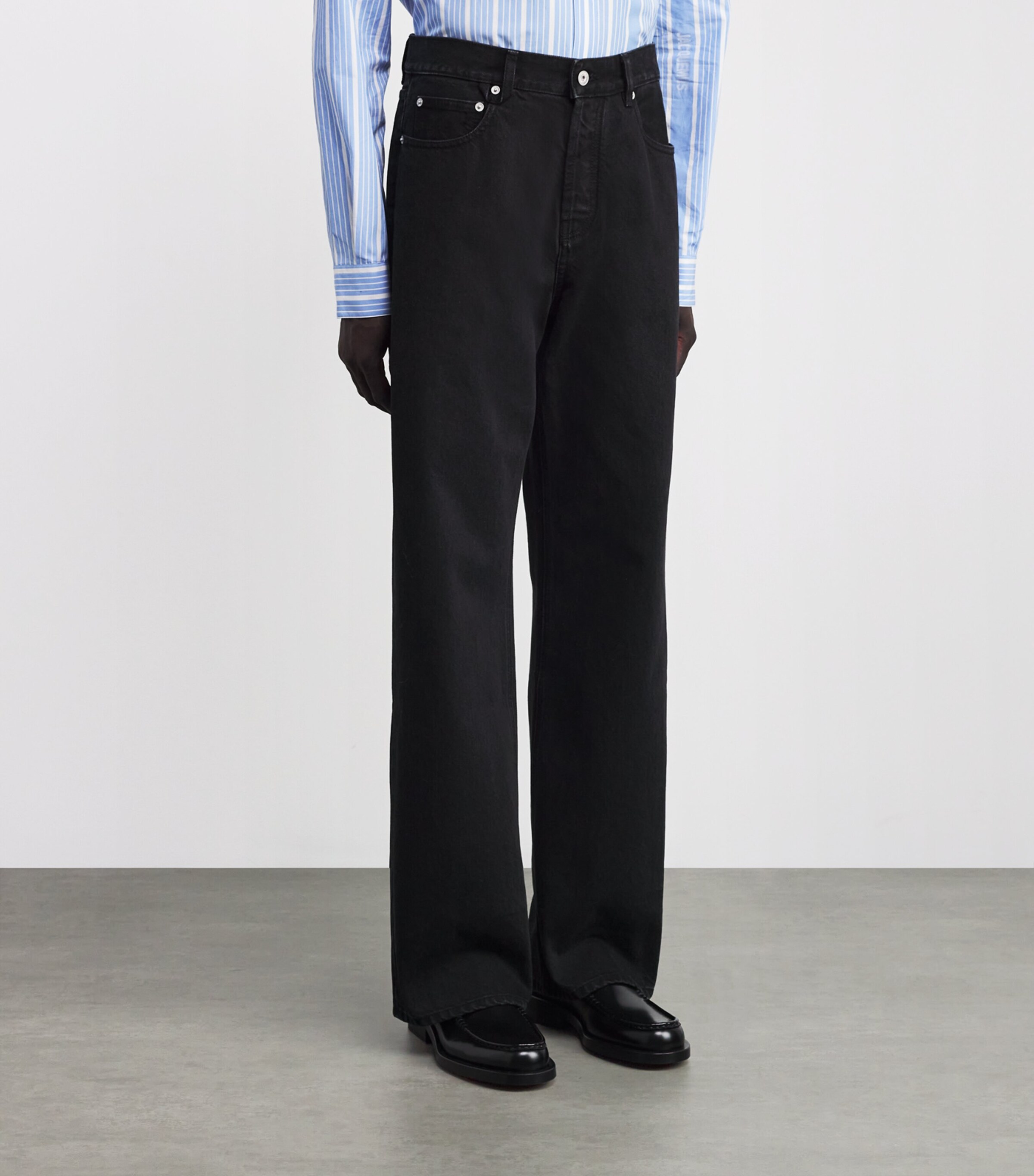 Jacquemus Mens Straight-Fit Jeans Black Image 3