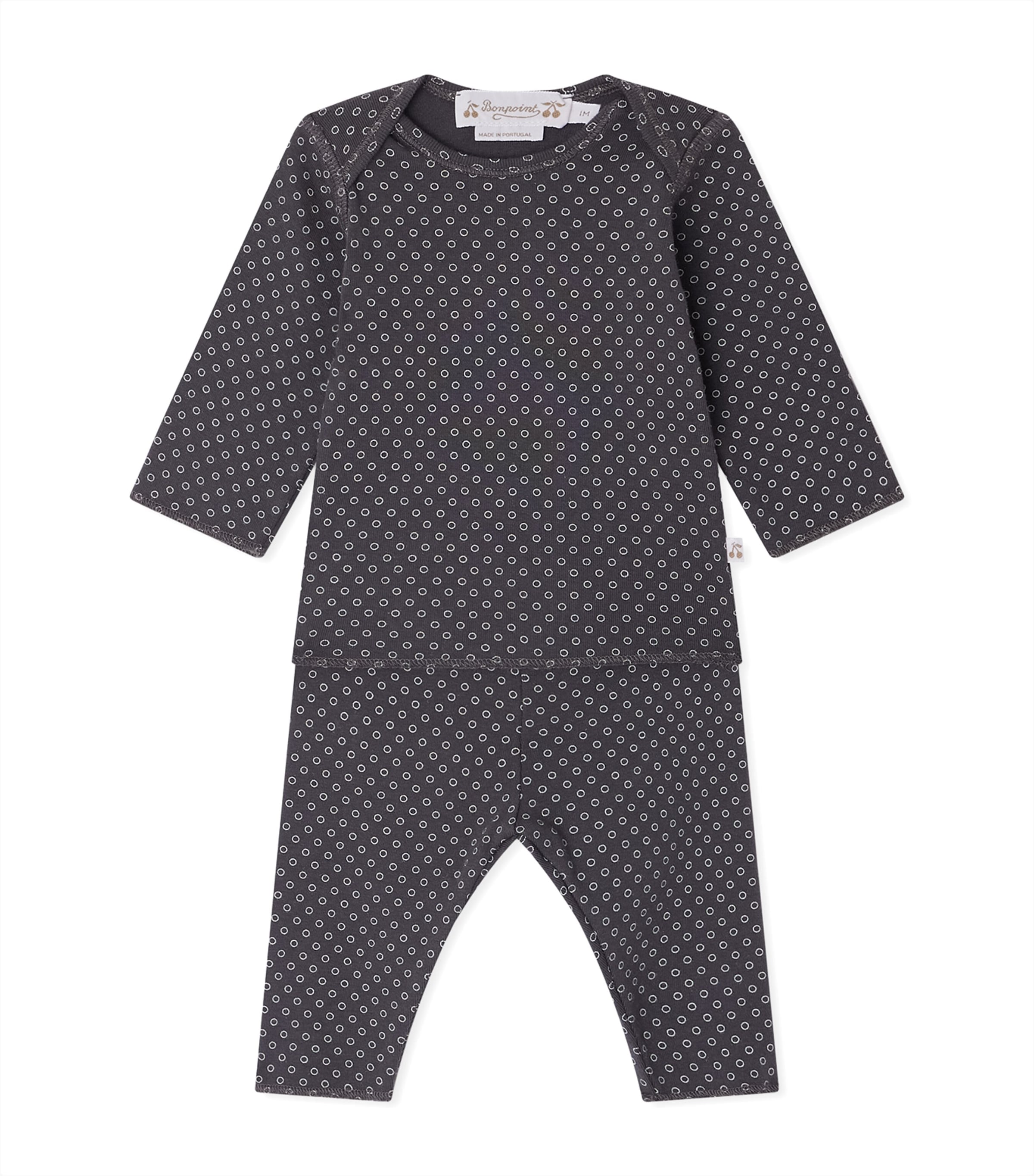 Bonpoint Kids' Organic Cotton Timi Top And Trousers Set In Gray