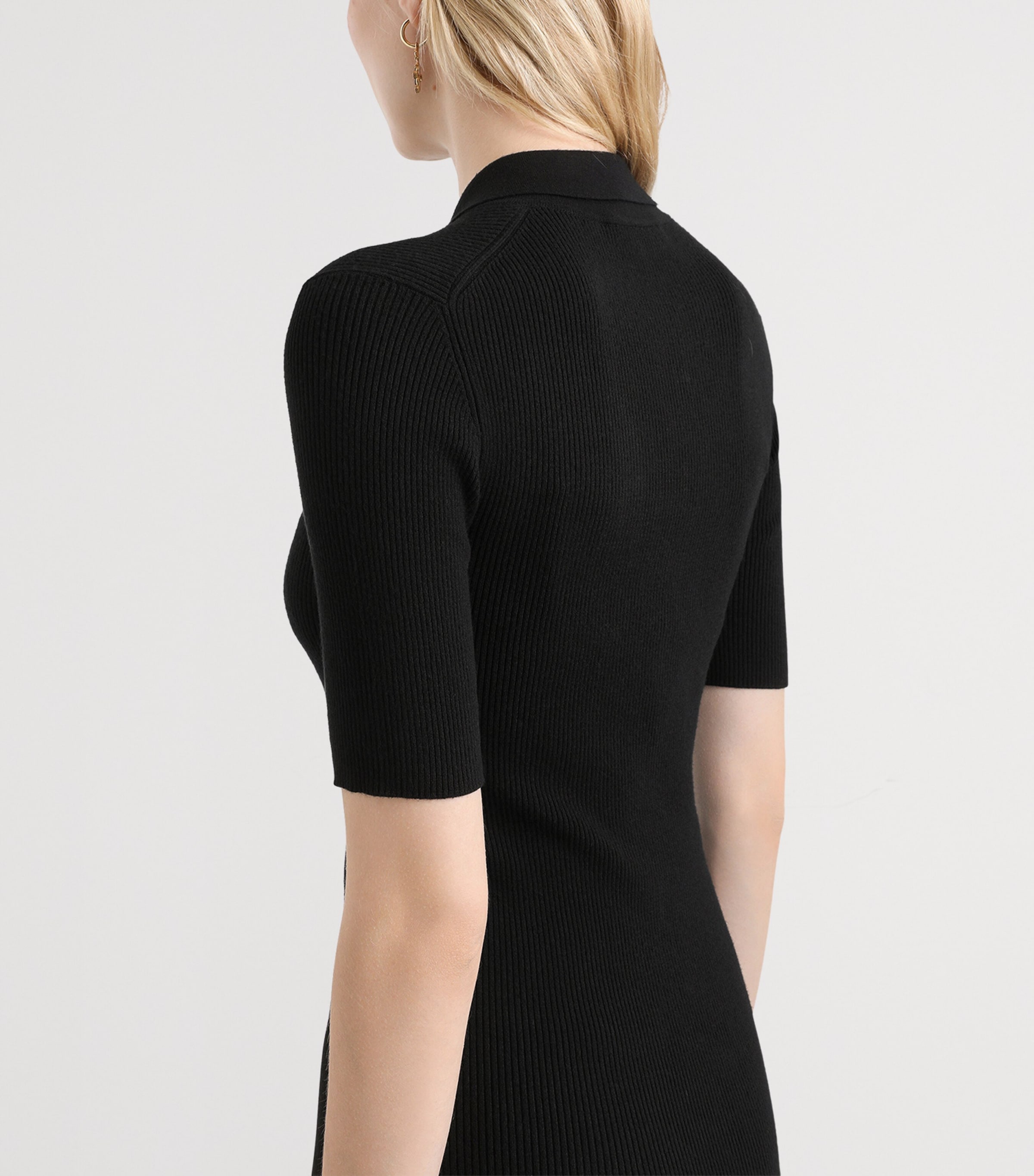 Slim-Fit Polo Sweater N0000-BLACK Image 5