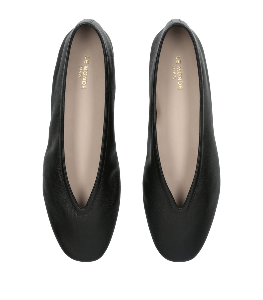 Leather Luna Ballet Flats BLACK Image 6