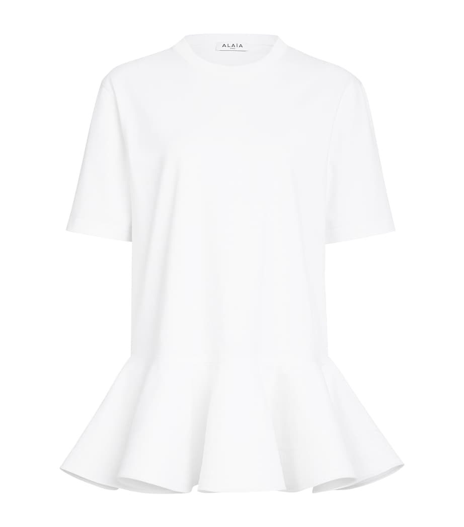Alaïa Womens Cotton Crinoline T-Shirt White Image 1