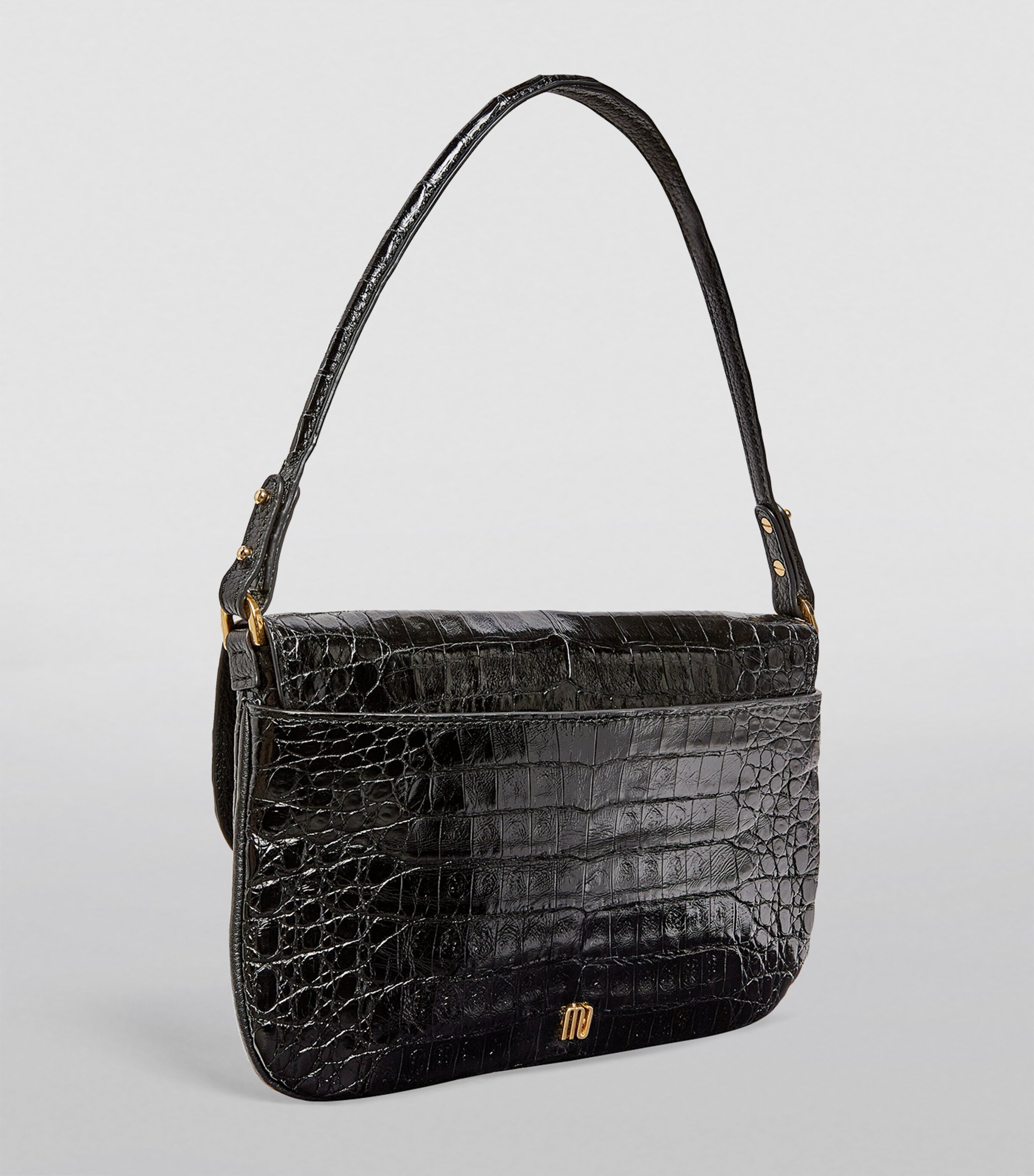 Maria Oliver Crocodile Luisa Shoulder Bag Black Bk Image 2