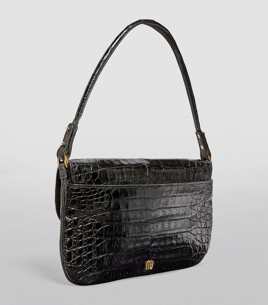 Maria Oliver Crocodile Luisa Shoulder Bag Black Bk Image 2