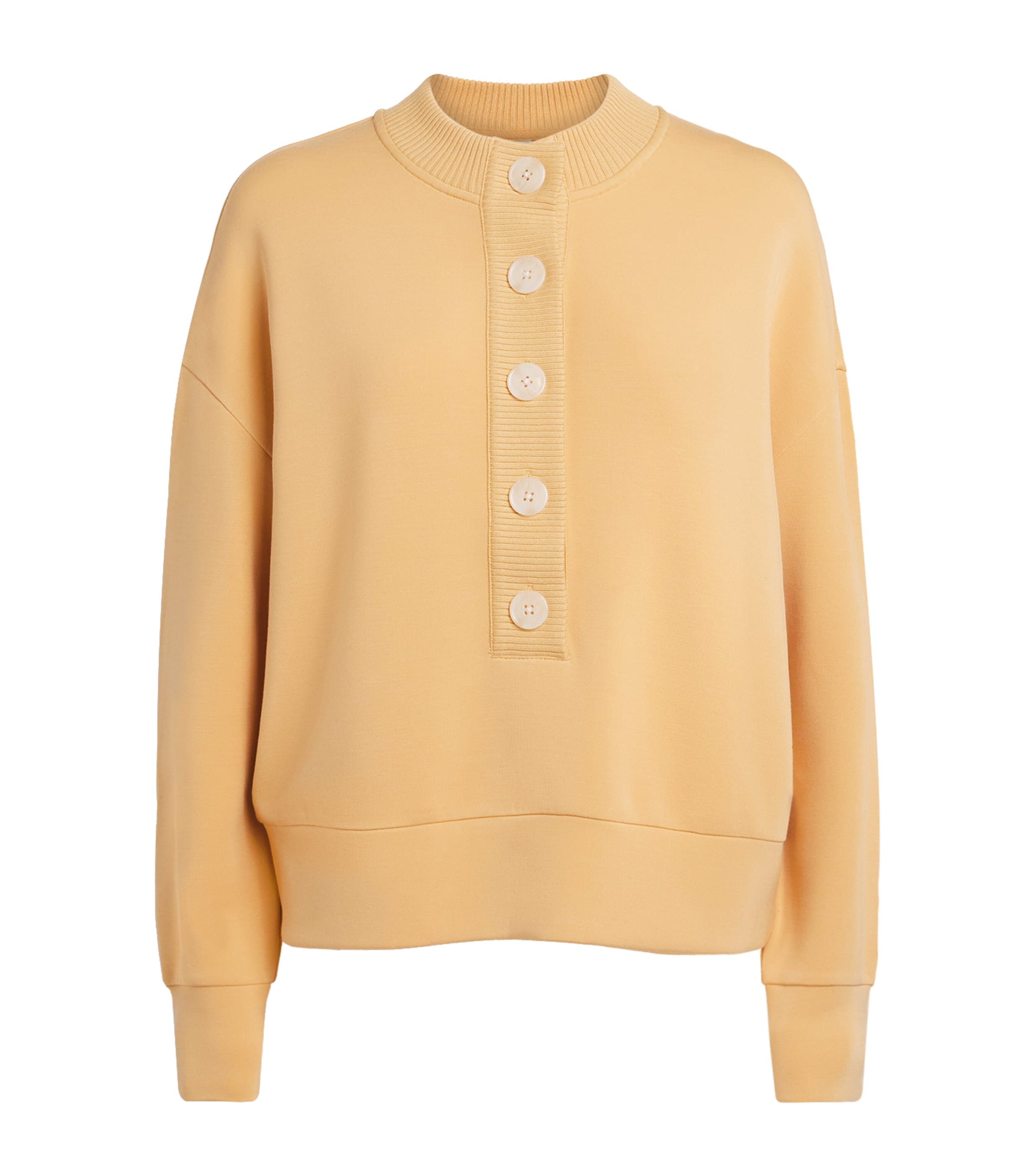 Varley Womens FreeSoft Button-Front Reena Sweatshirt Sahara Sun Image 1