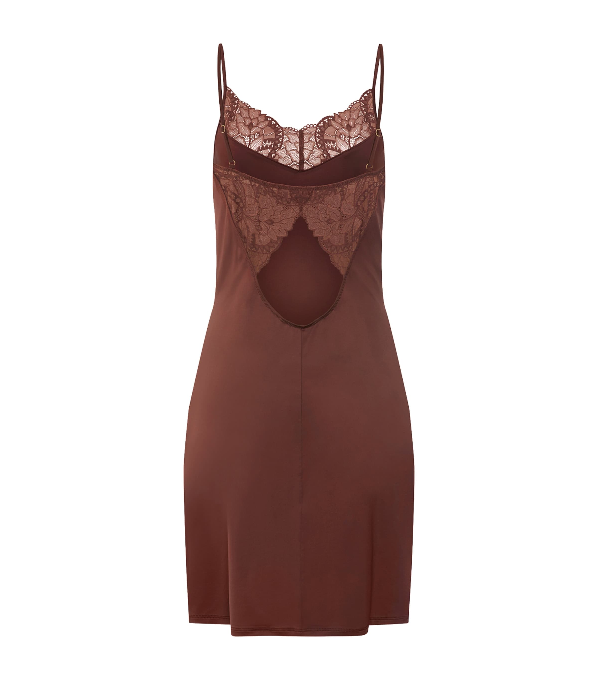 Hanro Womens Azelia Negligee Cinnamon Image 3
