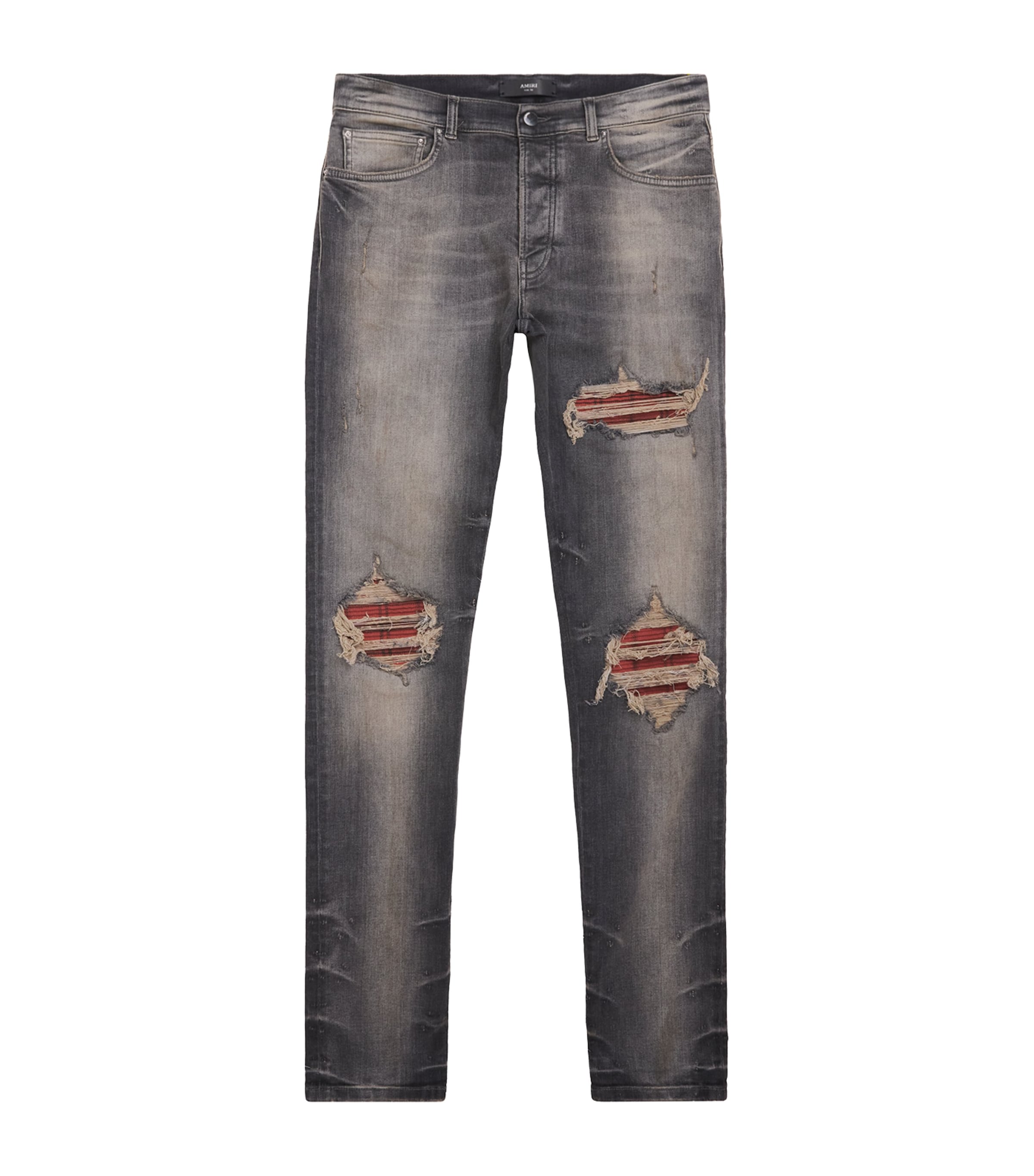 AMIRI Mens Ripped MX1 Skinny Jeans Perfect Antiqu Black Image 1
