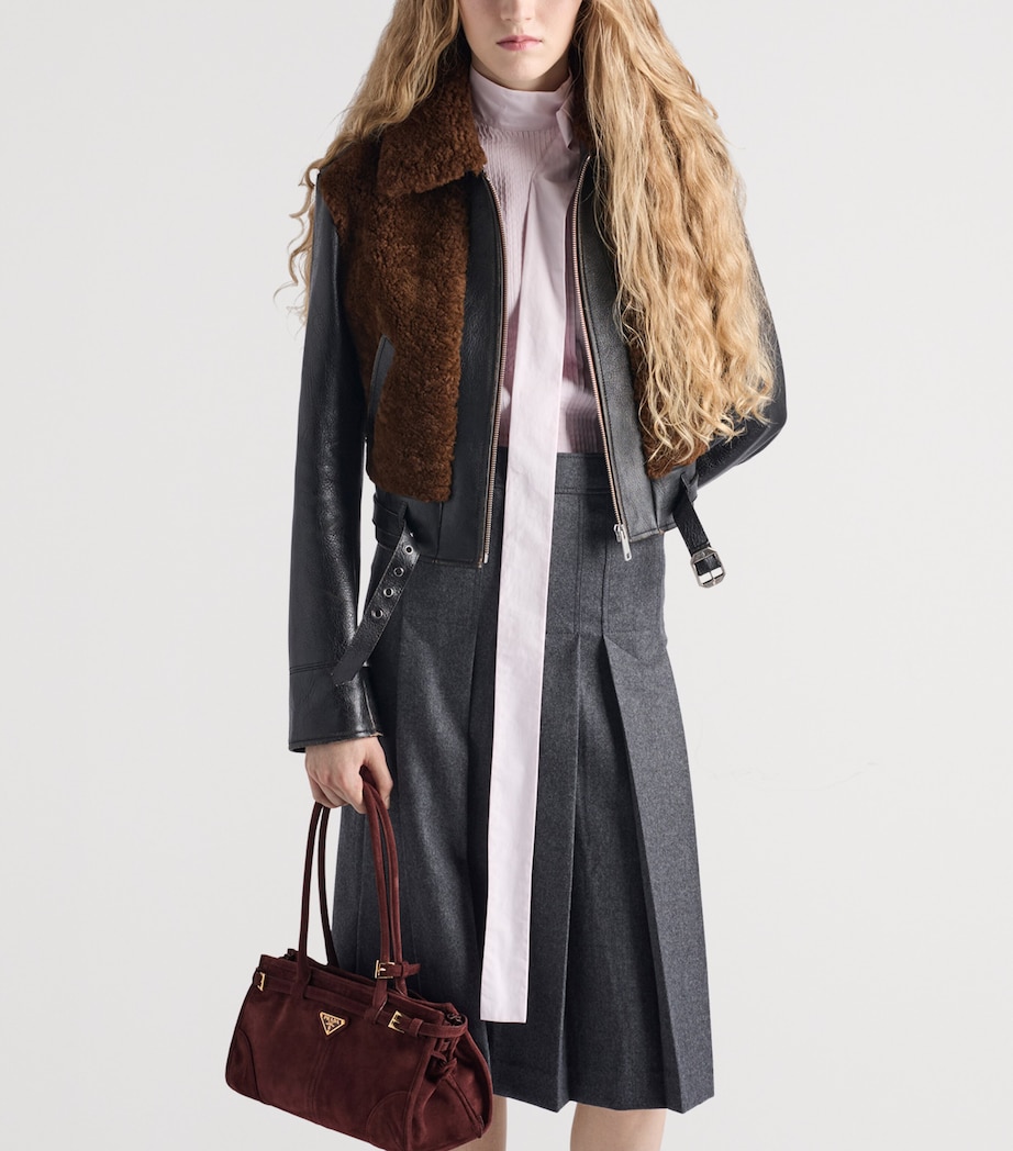 Medium Suede Bonnie Shoulder Bag F0007 Image 8