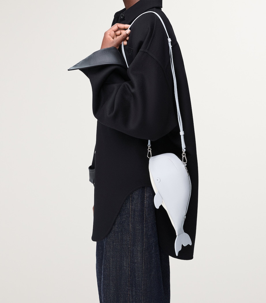 LOEWE Leather Whale Clutch Bag Slate Grey Image 6