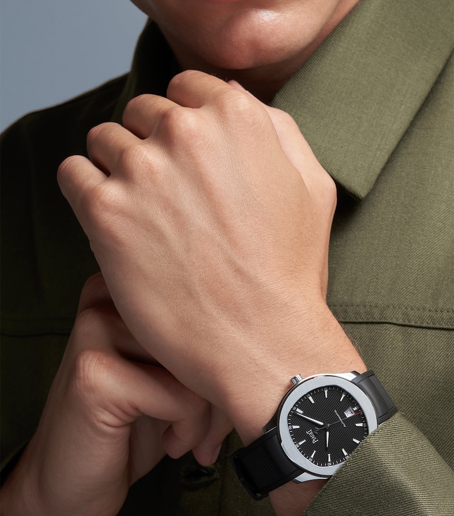 Stainless Steel Polo Date Watch 42mm BLACK Image 4