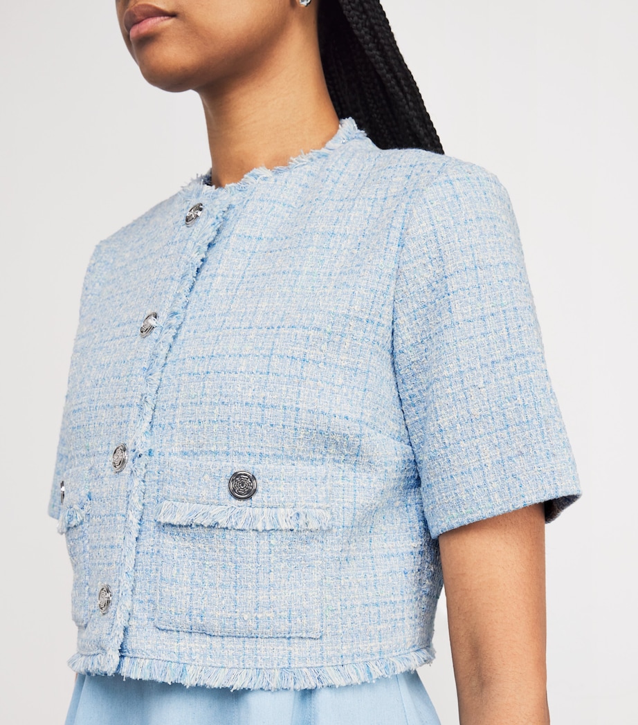 Tweed Cropped Jacket BLUE SKY Image 6