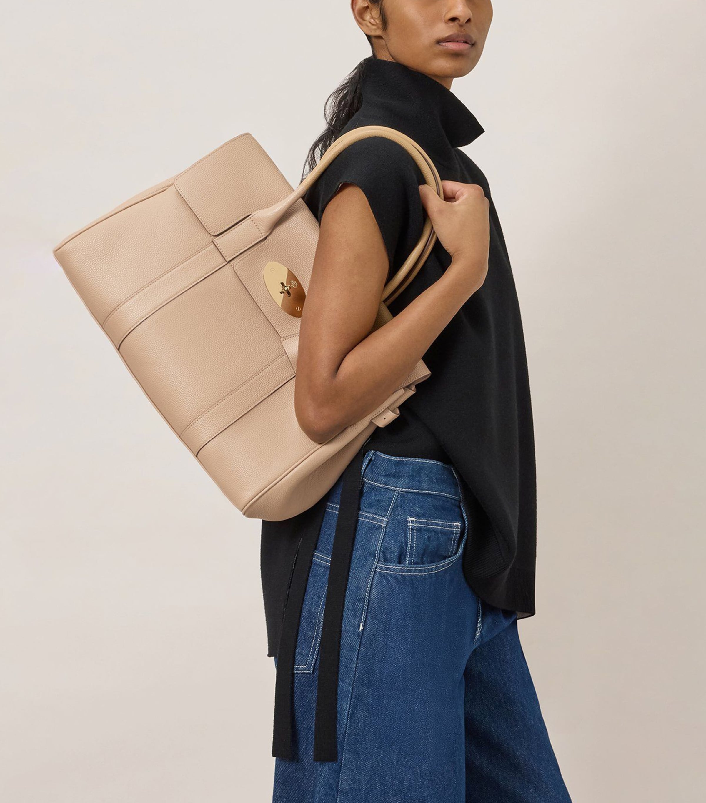 Mulberry Small Leather Bayswater Shoulder Bag Crumpet Image 2