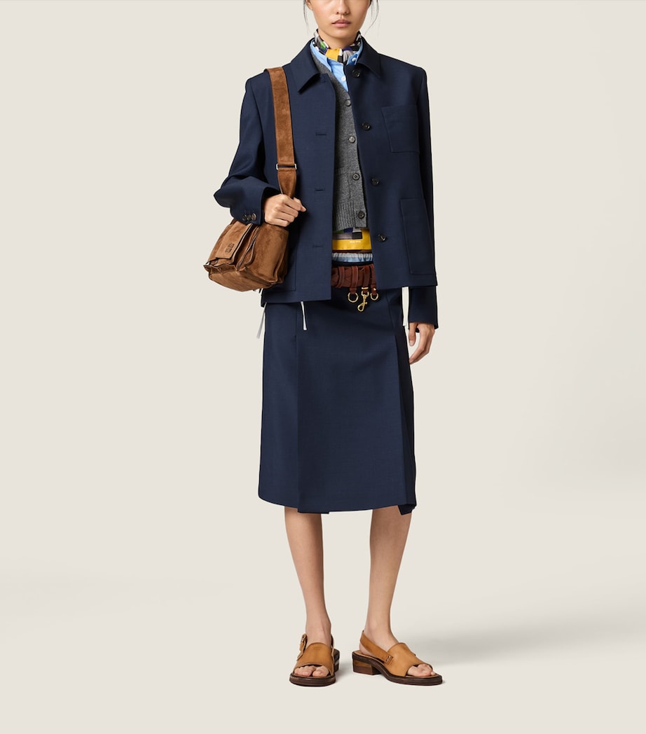 Miu Miu Womens Kid Mohair-Wool Shirt Jacket Image 2