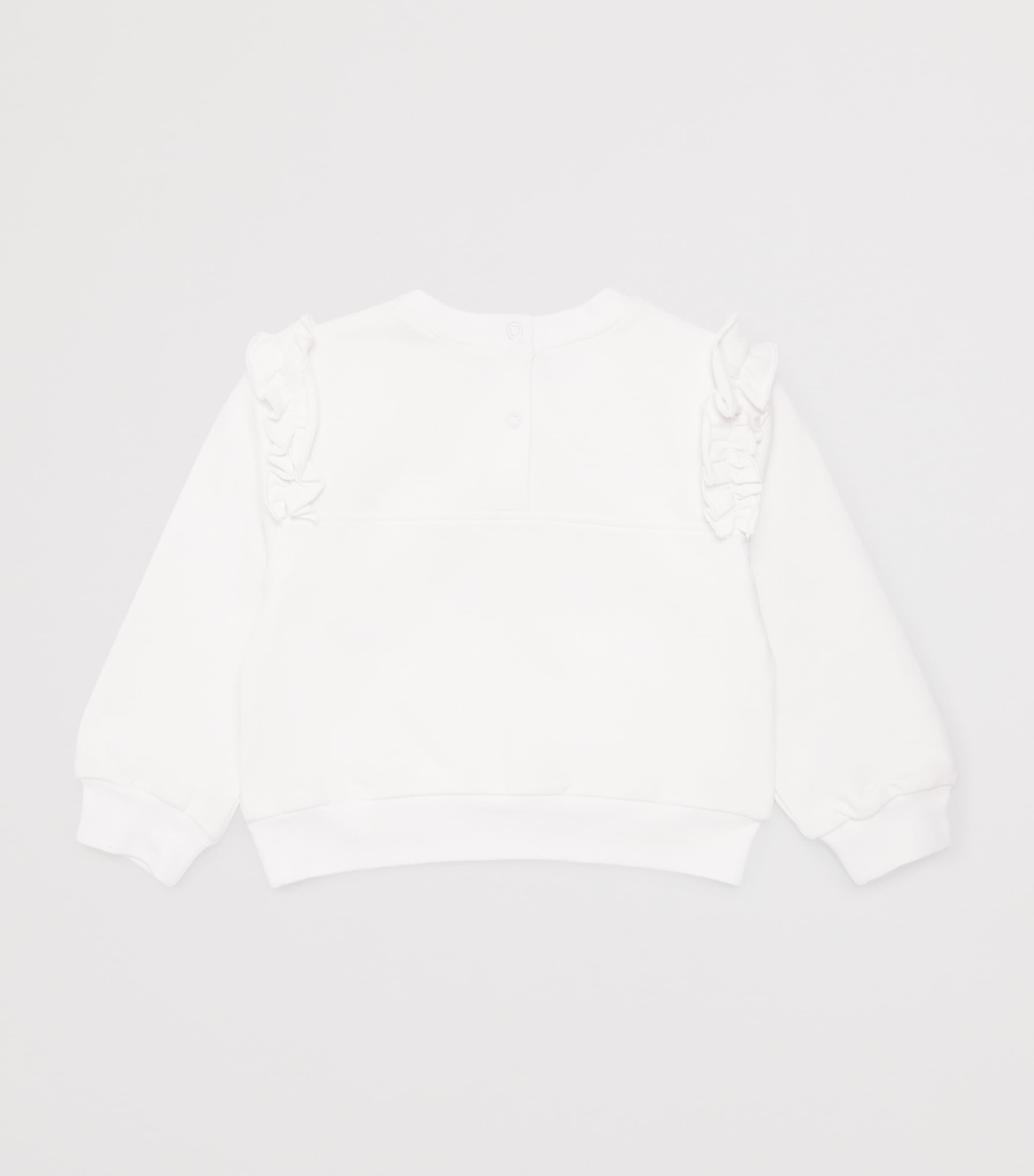 Monnalisa Floral Jacquard Sweatshirt (3-36 Months) Optical White Image 2