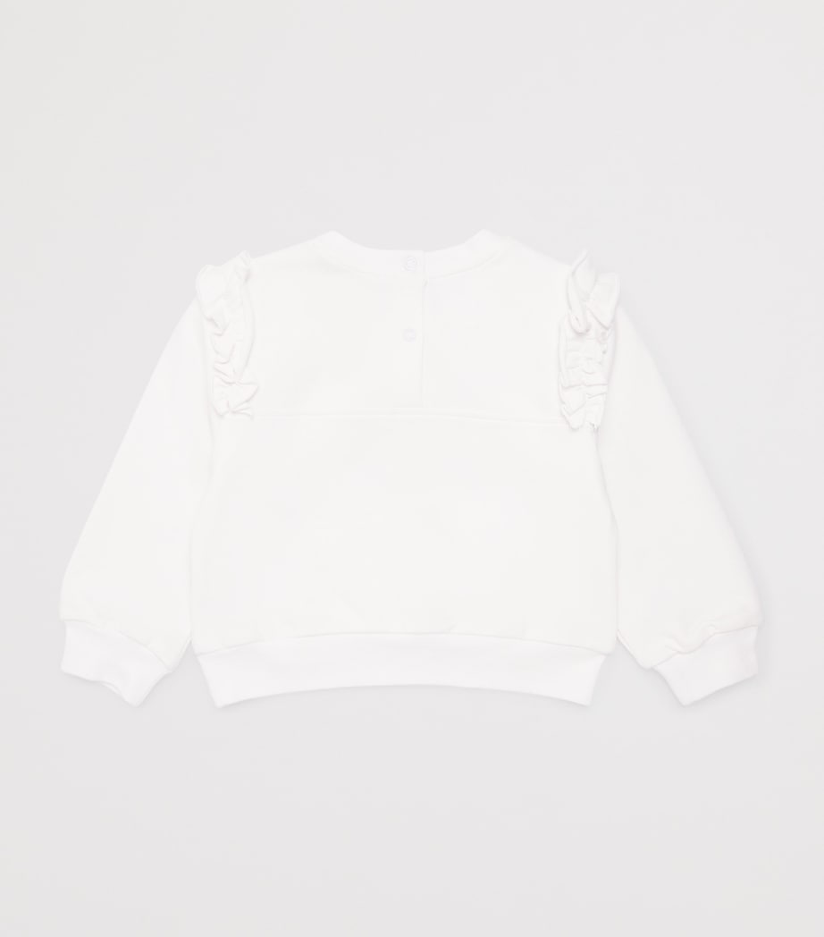 Monnalisa Floral Jacquard Sweatshirt (3-36 Months) Optical White Image 2