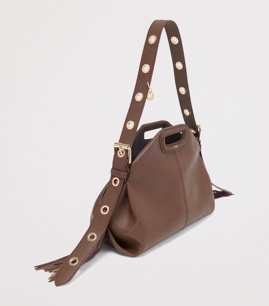 Maje Leather Miss M Shoulder Bag Brown Image 3