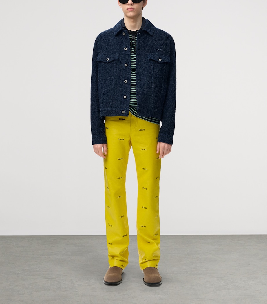LOEWE Textured Trucker Jacket Dark Denim Blue Image 2