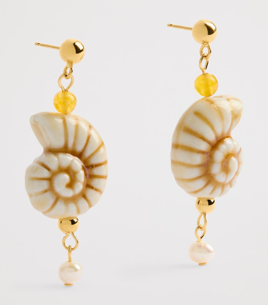 Anni Lu Gold-Plated Seaside Earrings Caramel Cream Image 3