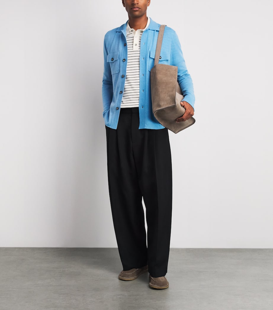 Allude Mens Virgin Wool-Cashmere Overshirt Image 2