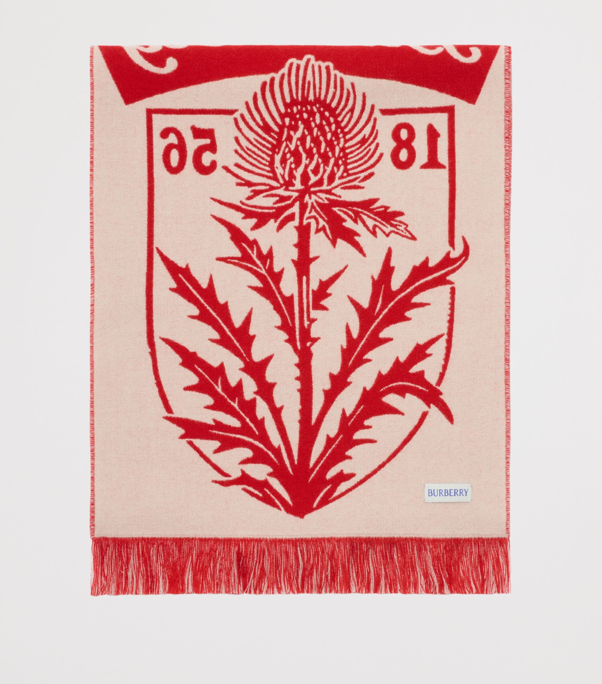 Wool Thistle Shield Scarf POPPY RED Image 3