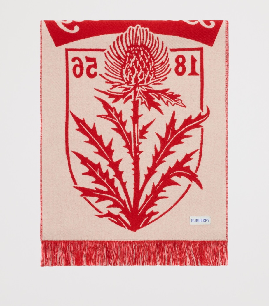 Wool Thistle Shield Scarf POPPY RED Image 3