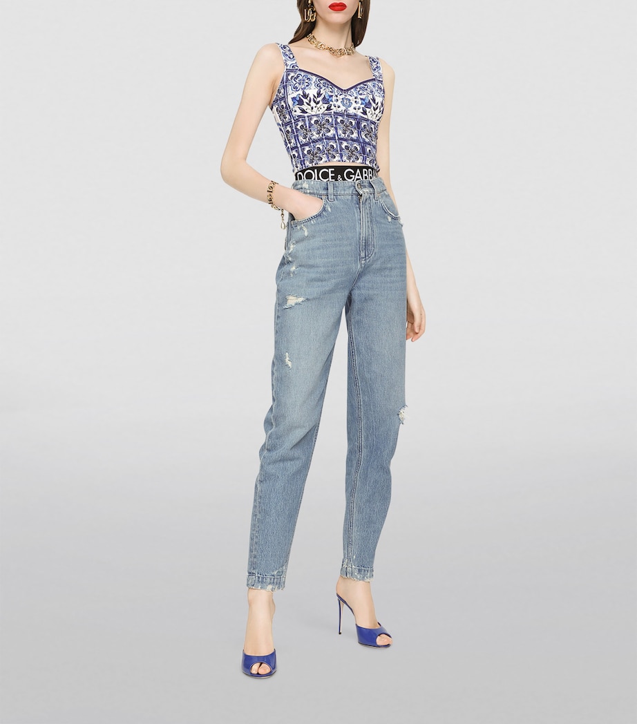 Distressed High-Rise Slim Jeans S9001-COMBINED COLOU Image 2