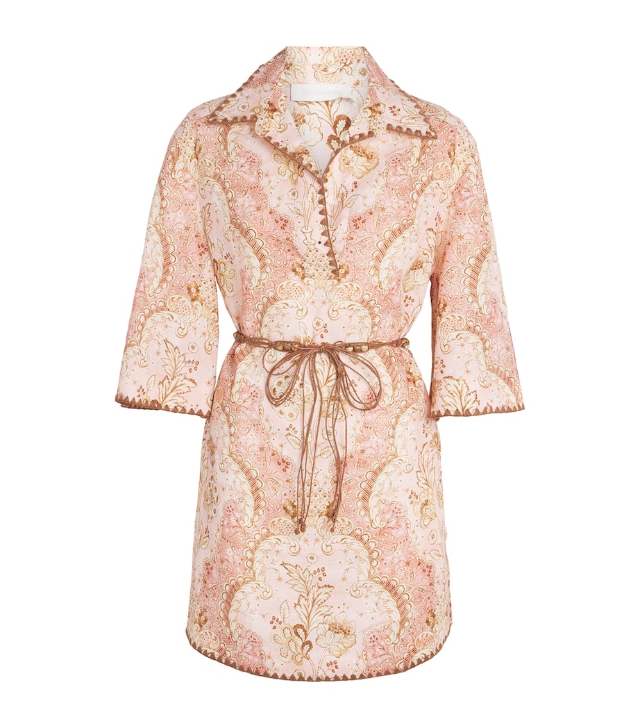 Linen Printed Daylight Mini Dress DAMASK ROSEDARO Image 1