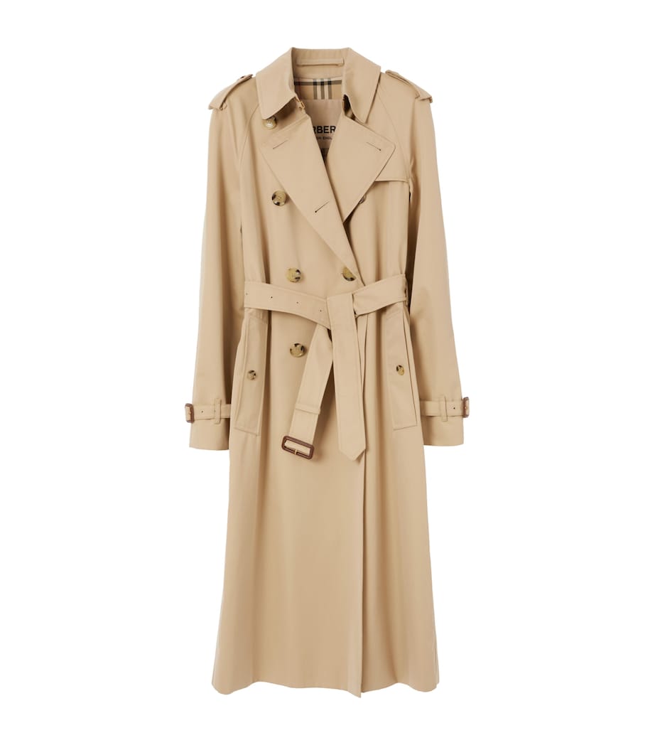 Gabardine Waterloo Long Trench Coat HONEY Image 1