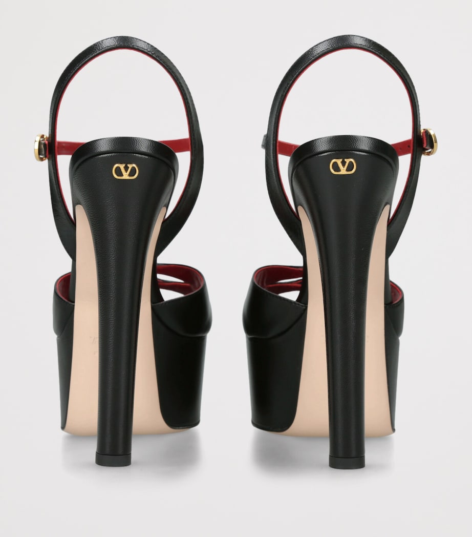Valentino Garavani Leather Crasher Platform Heels 145 Black Image 2