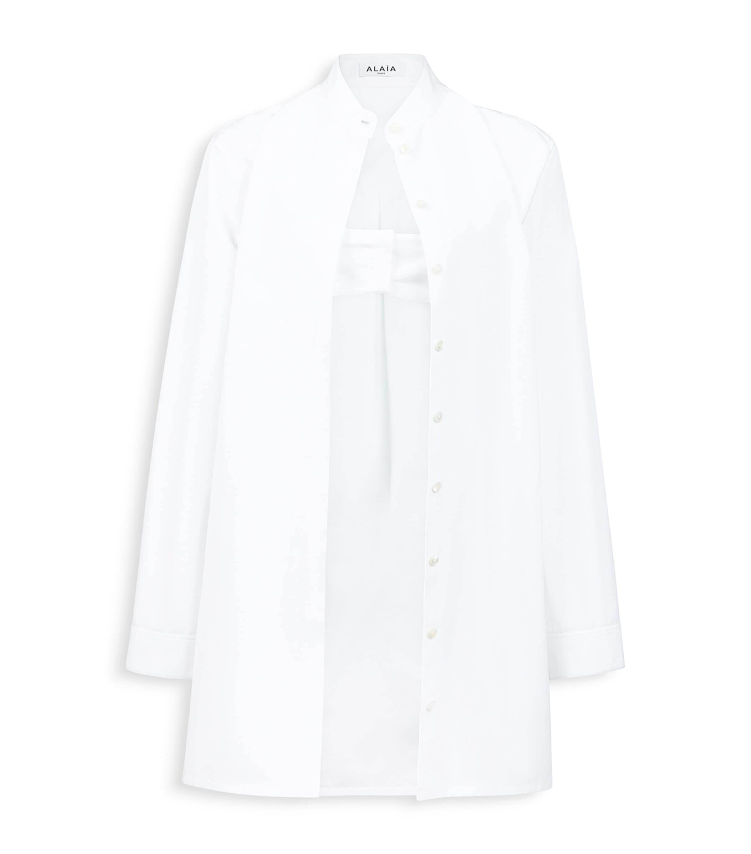 Alaïa Womens Cotton Poplin Shirt and Bralette White Image 3