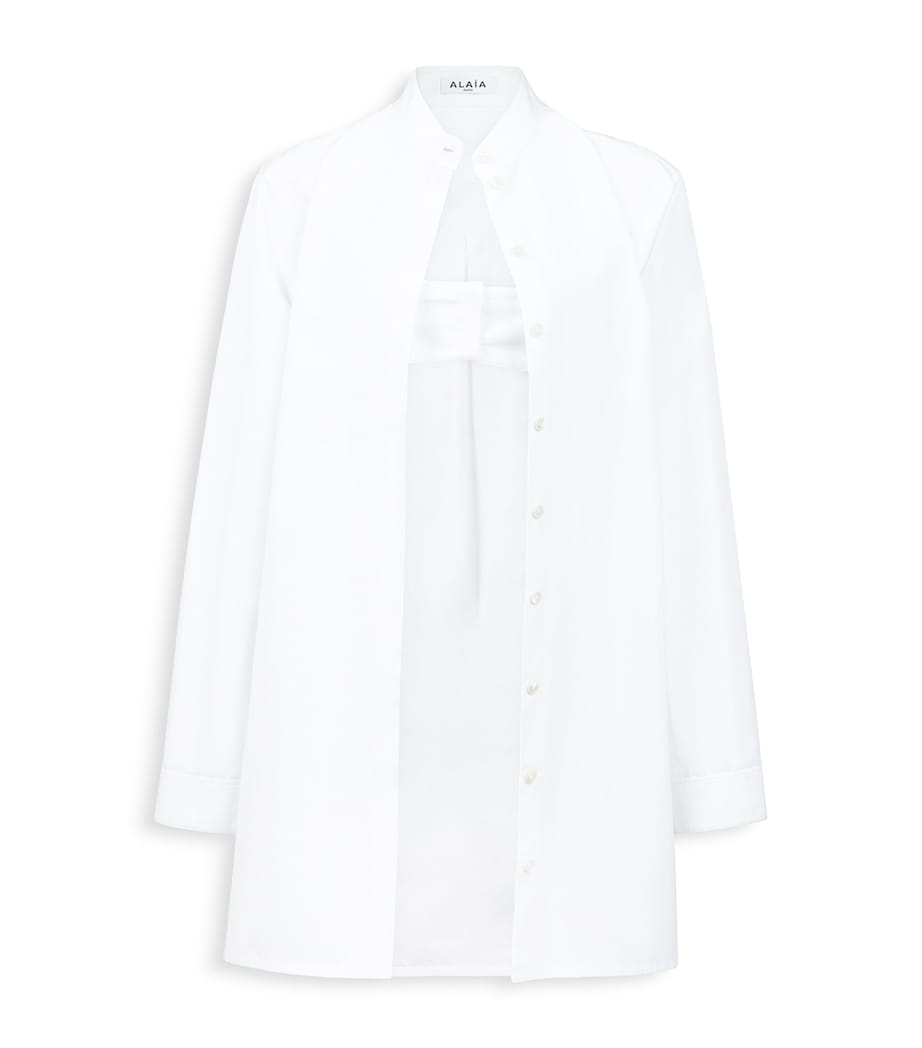 Alaïa Womens Cotton Poplin Shirt and Bralette White Image 3