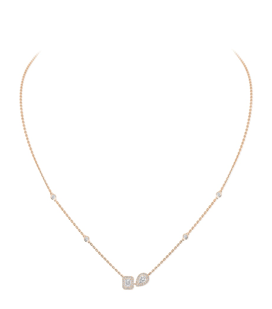 Messika My Twin Pink Gold and Diamond Necklace (0.30ct) Pink Gold Image 1