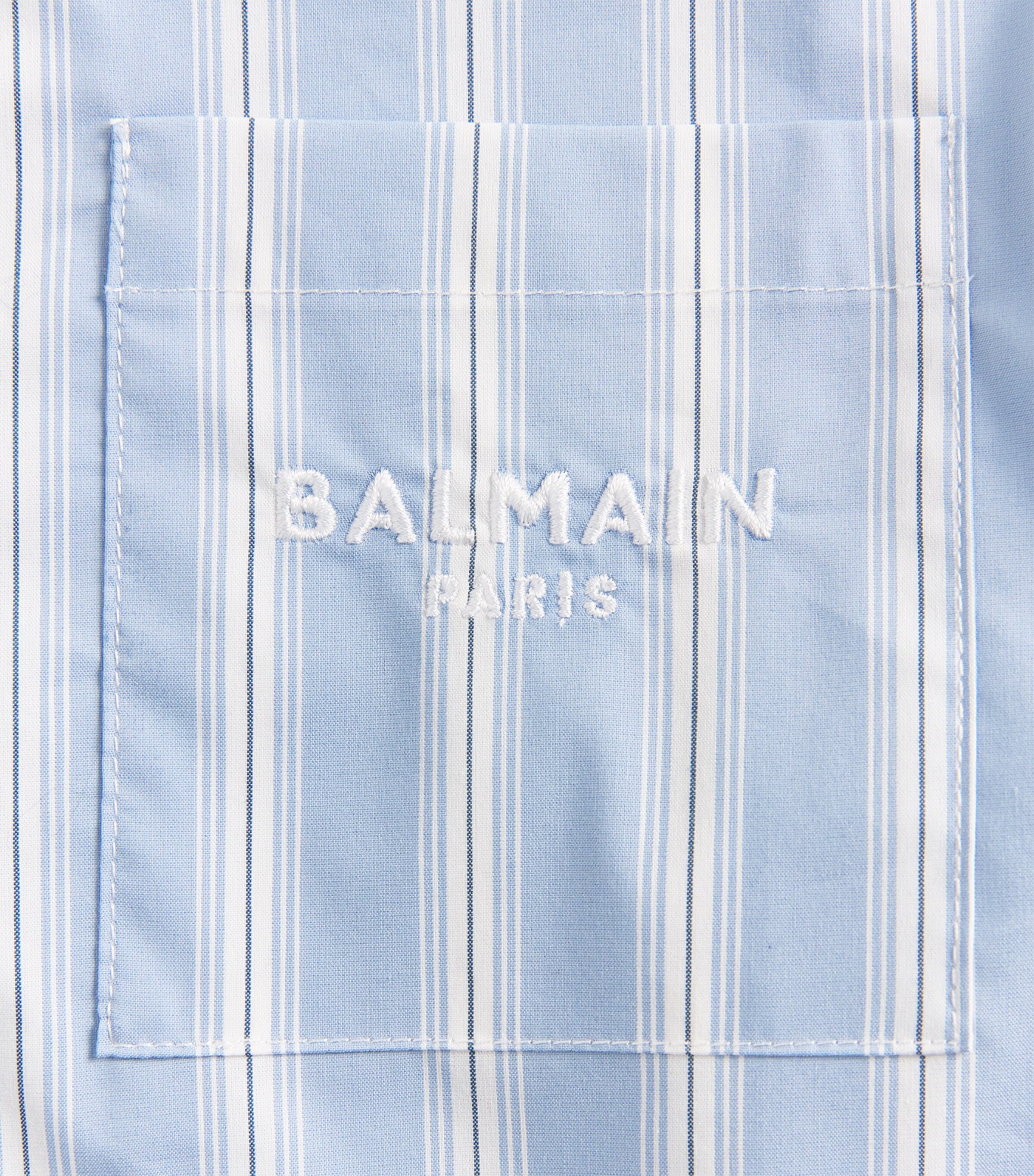 Cotton-Blend Striped Shirt (8-12 Years) 685BC CELESTE/BIANCO Image 3