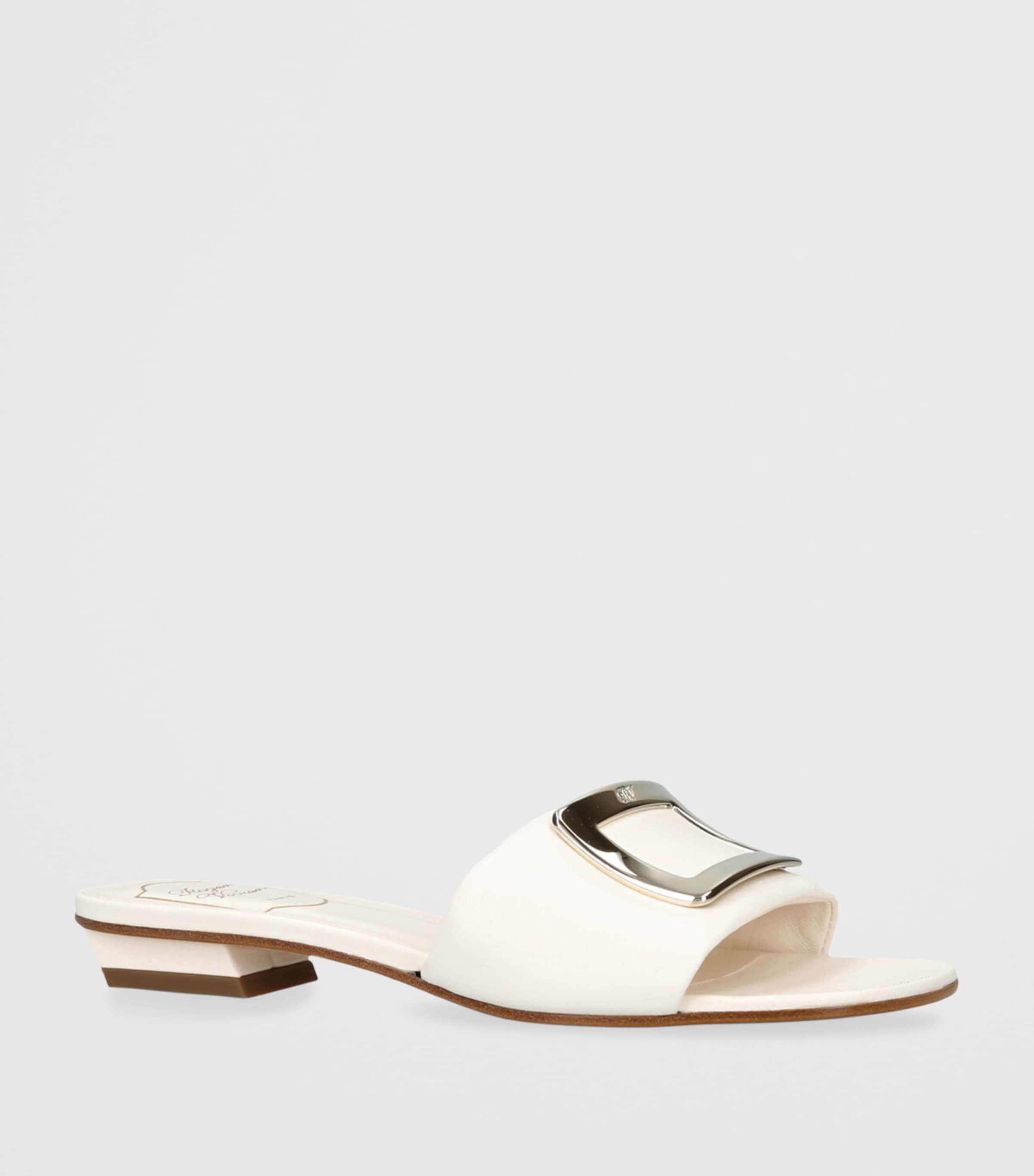 Roger Vivier Leather Belle Vivier Mules 20 Bone Image 3