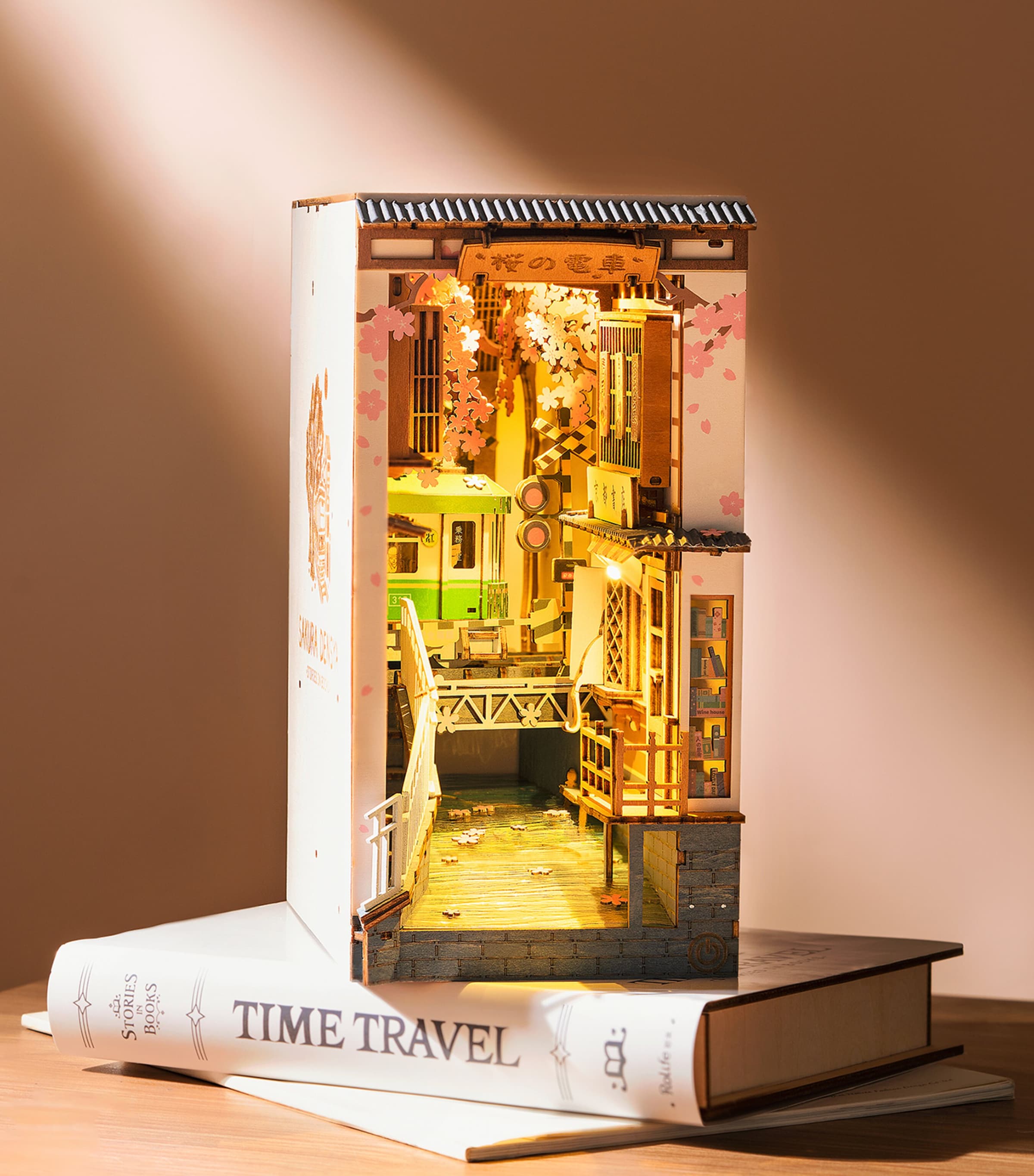 Wooden Sakura Densya Booknook MULTI Image 2