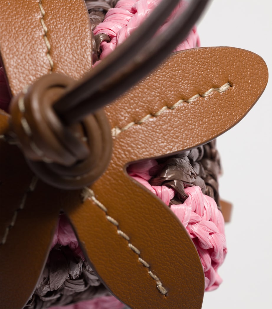 Miu Miu Leather-Yarn Woven Keyring Brown Image 2