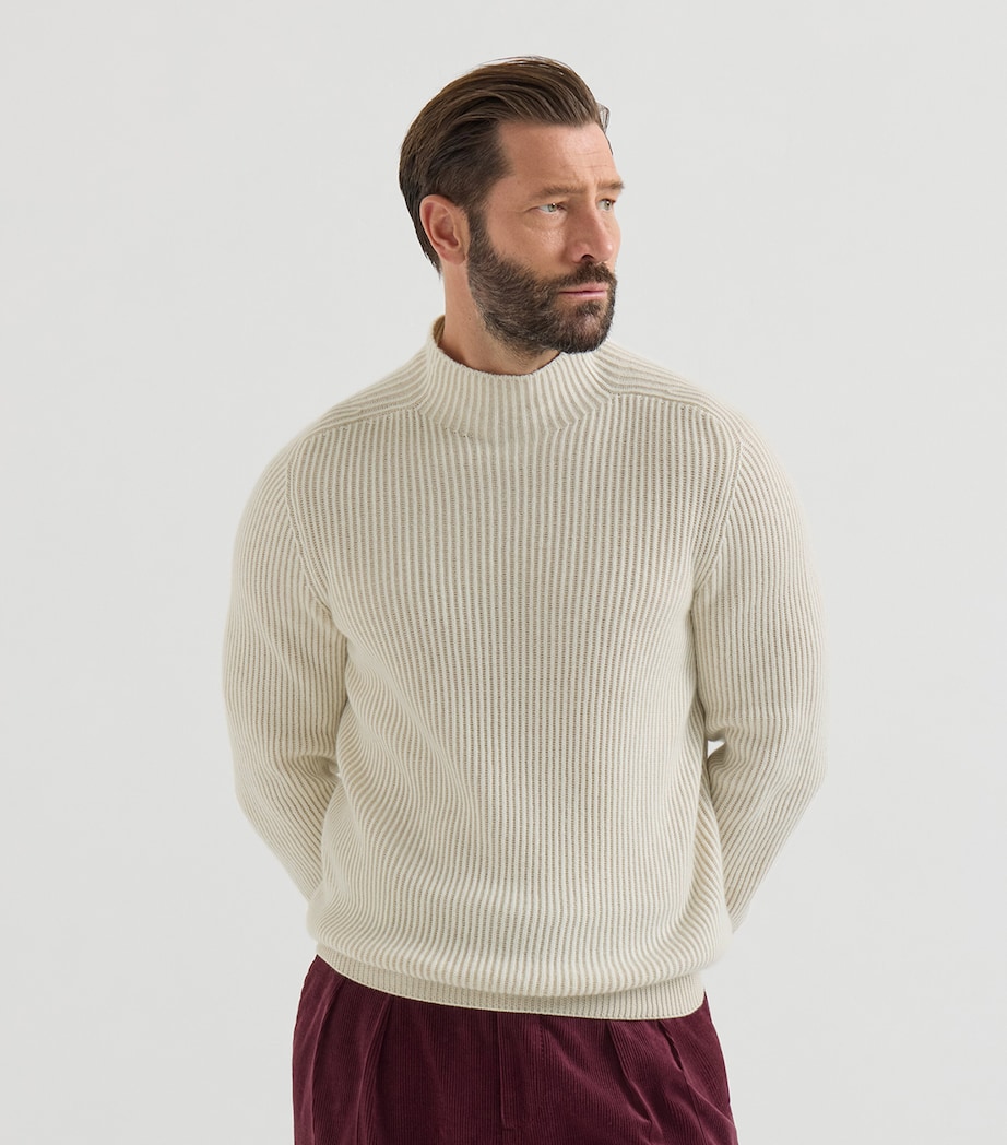 Brunello Cucinelli Mens Cashmere High-Neck Sweater Image 4