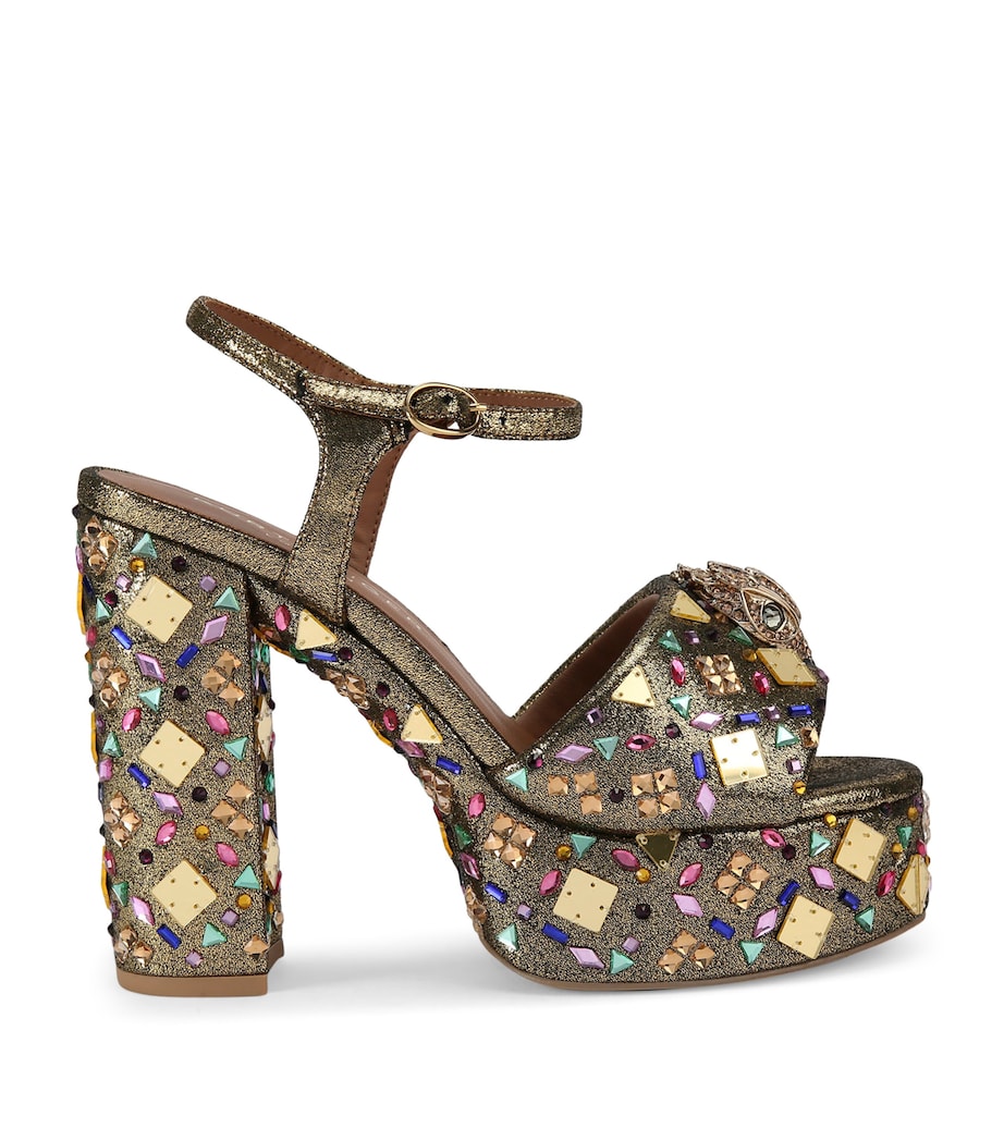 Kurt Geiger London Kensington Platform Sandals Gold Comb Image 1