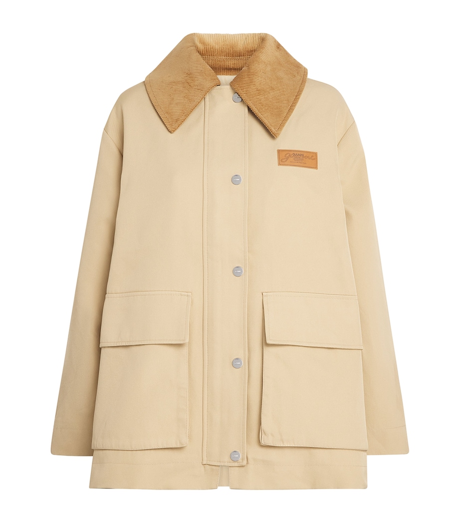 Woven Twill Midi Jacket 531 PALE KHAKI Image 1