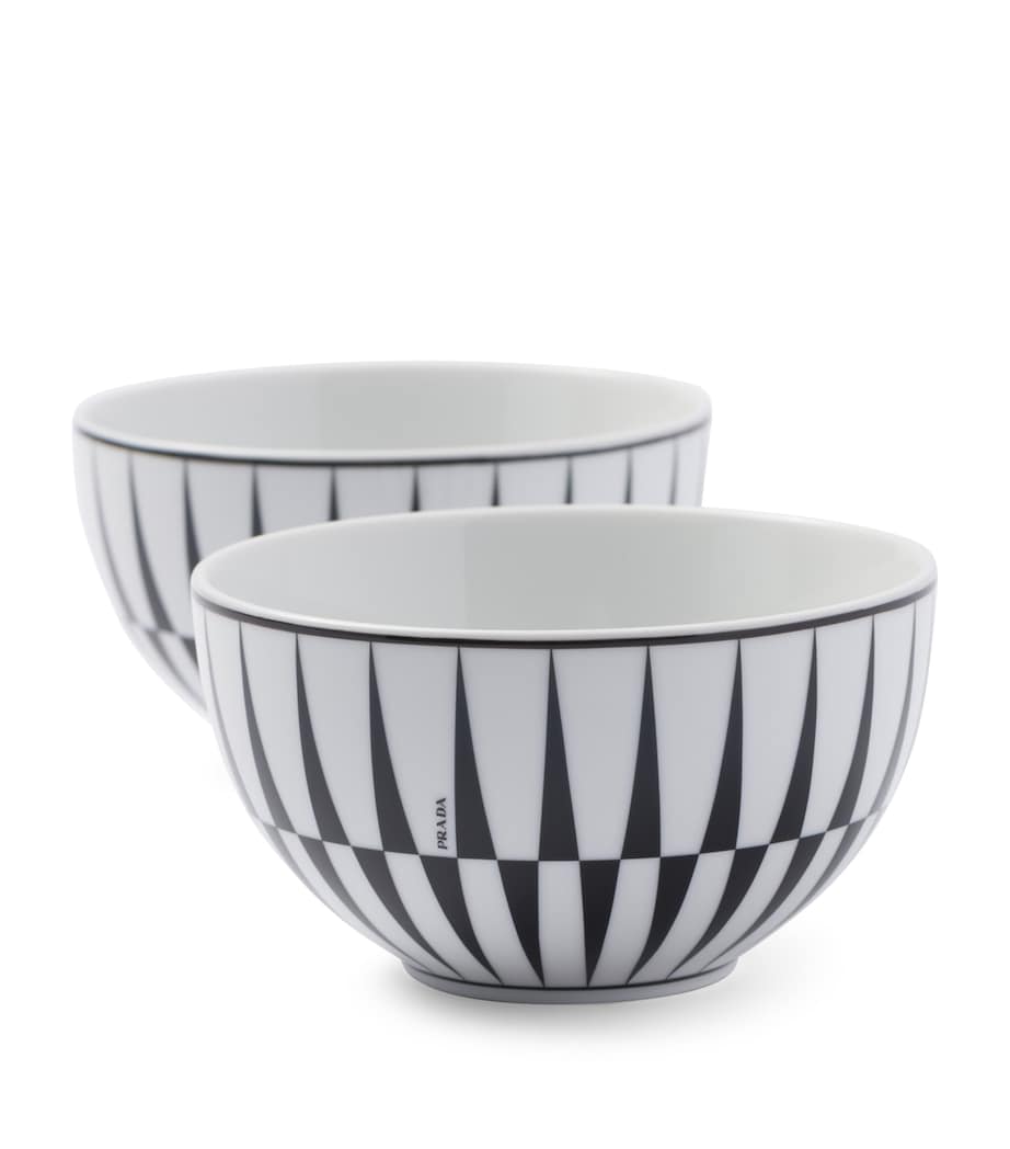 Set of 2 Stripes Cereal Bowls (12cm) F0E5W Image 4