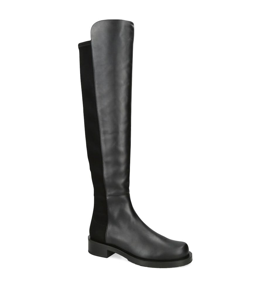 Leather 5050 Bold Over-The-Knee Boots BLACK Image 3