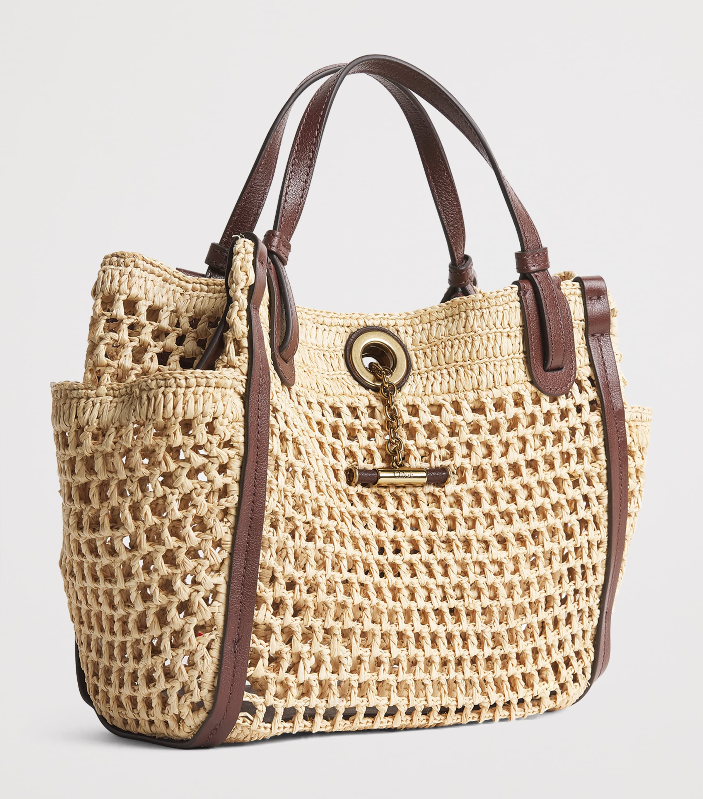 Chloé Small Raffia Iconic Double Carry Bag Hot Sand Image 2